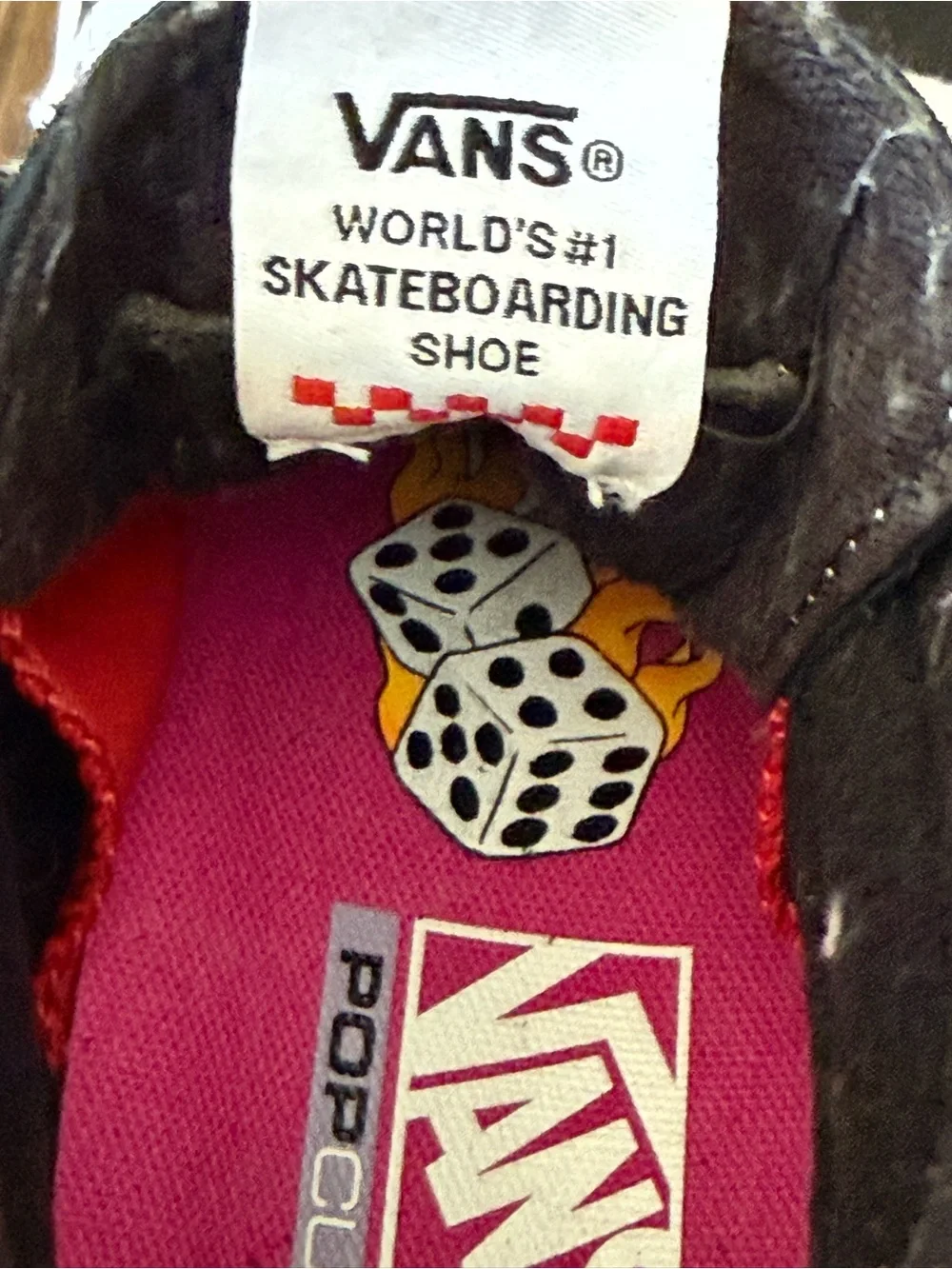 NWOT Vans Skate Sk8-Hi Fuchsia Fedora Flaming Dice Sneakers Size 9